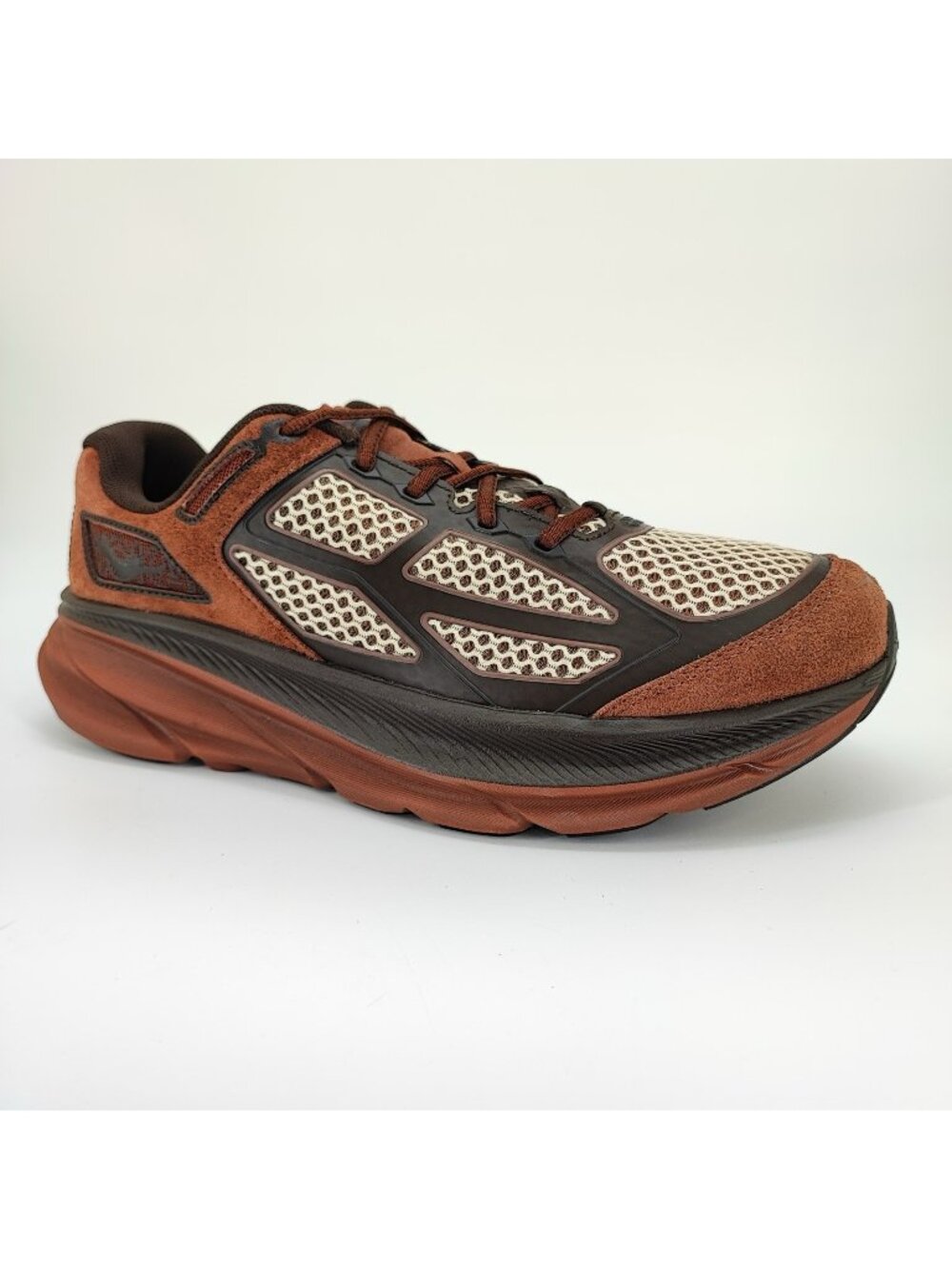 Hoka One One Clifton One 9 S Men's Size 10 US Sneakers Suede Brown 1173333 MCS